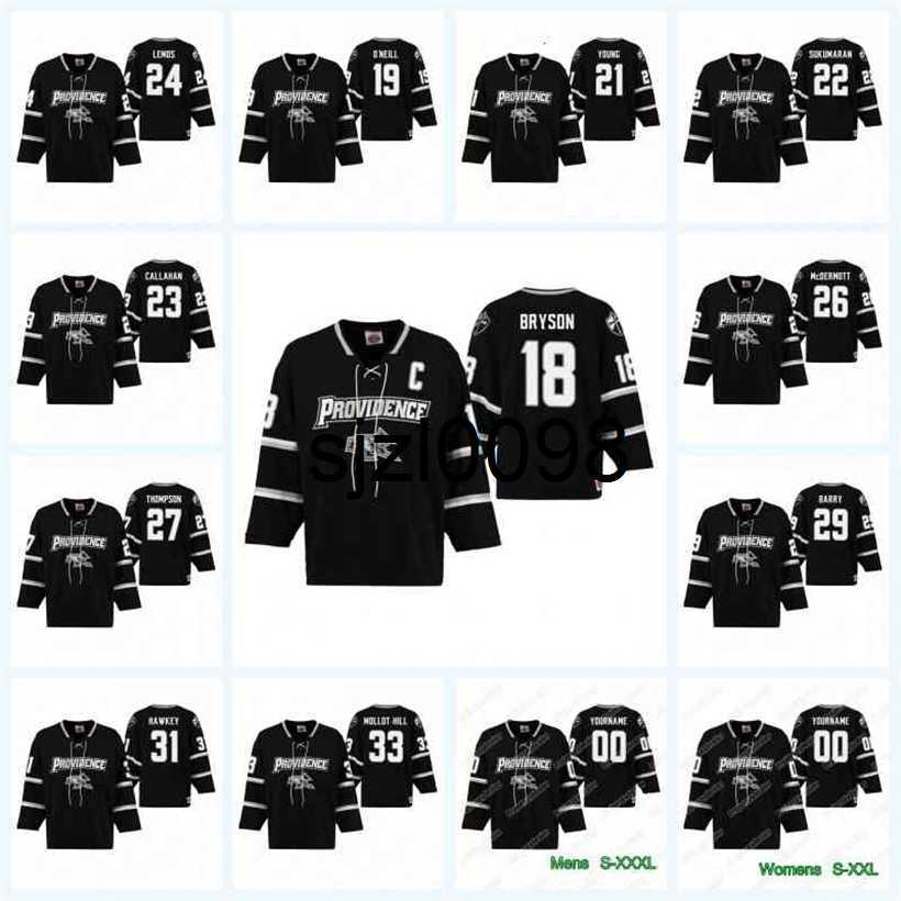 

Sj98 Providence Friars 18 Jacob Bryson 21 Spenser Young 23 Michael Callahan 26 John McDermott 27 Tyce Thompson 31 Hayden Hawkey Hockey Jersey, Mens s-xxxl