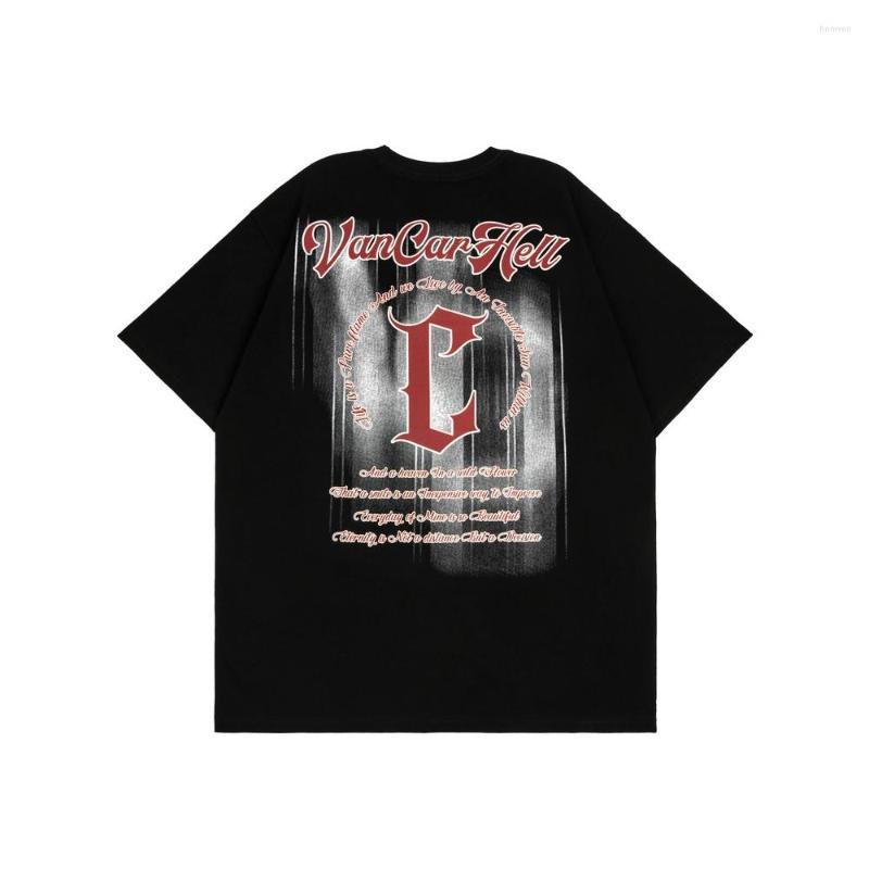 

Men's T Shirts Men's Oversized T-Shirts Retro Gothic Font English Letters Print Shirt Summer Hip Hop Tees Casual High Street Streetwear, Black