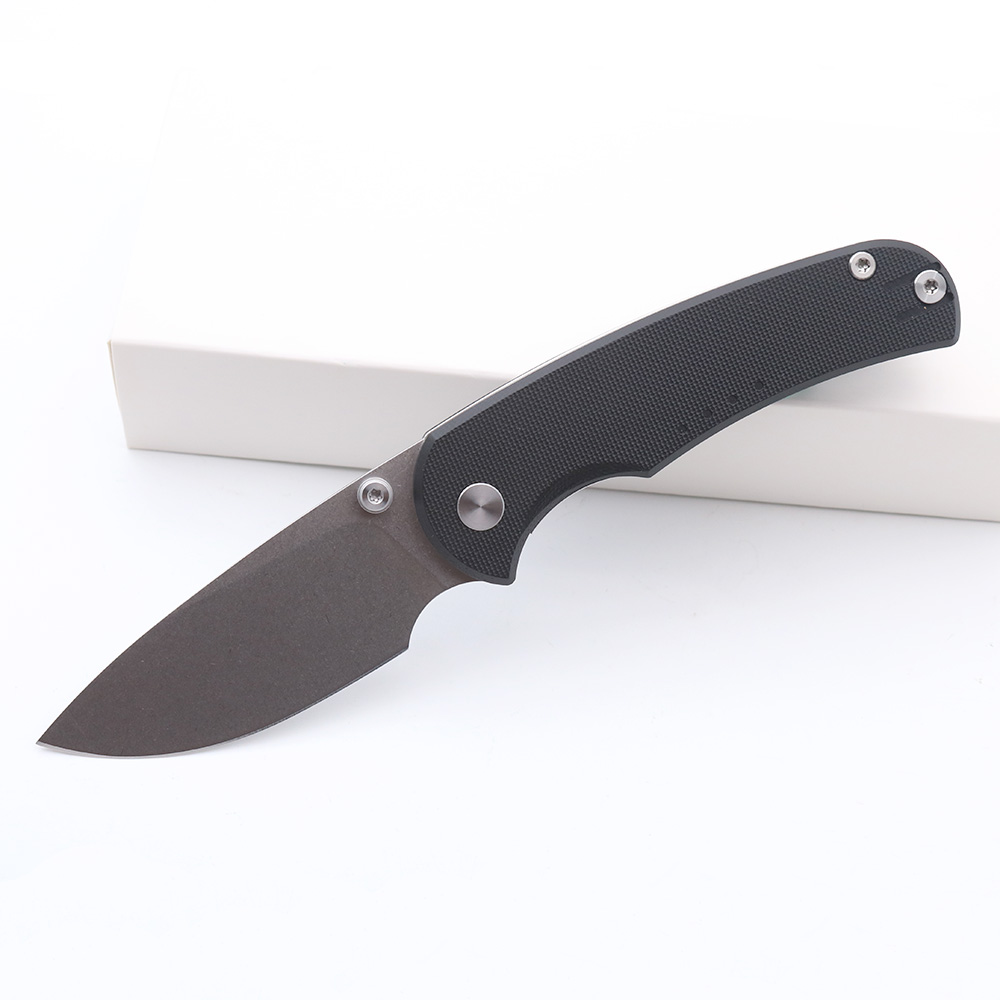 

High Quality Smke Knives Quiet Carry Drift Front Pocket Folding Knife Stonewash 14c28n Blade Black G10 Handle Tactical Survival Knife