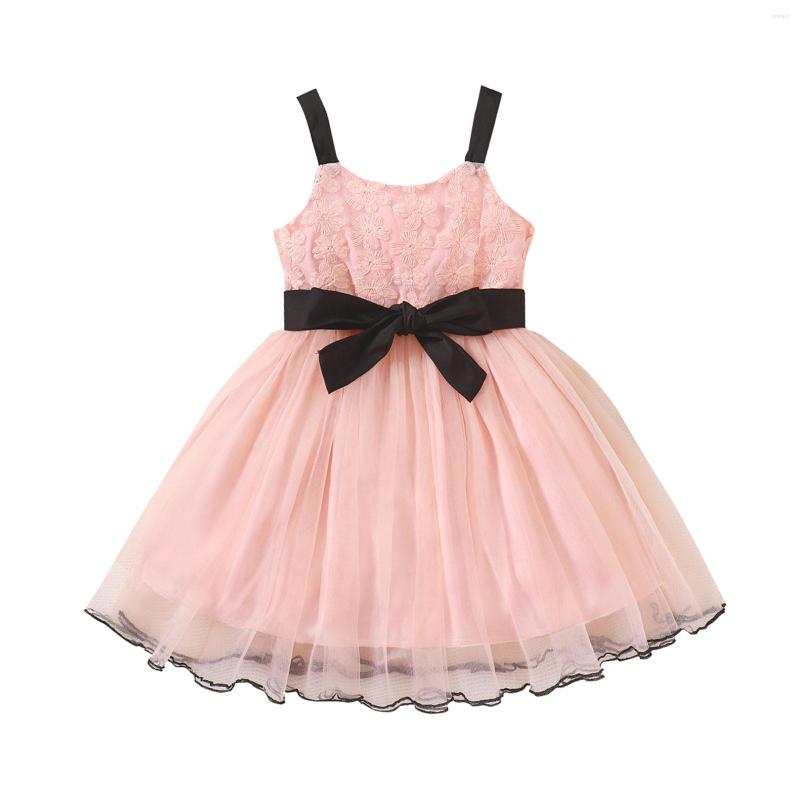 

Girl Dresses Toddler Infant Kids Baby Girls Summer Style Suspender Flower Embroidery Ball Gowns For Long Sleeve Denim Dress, Red