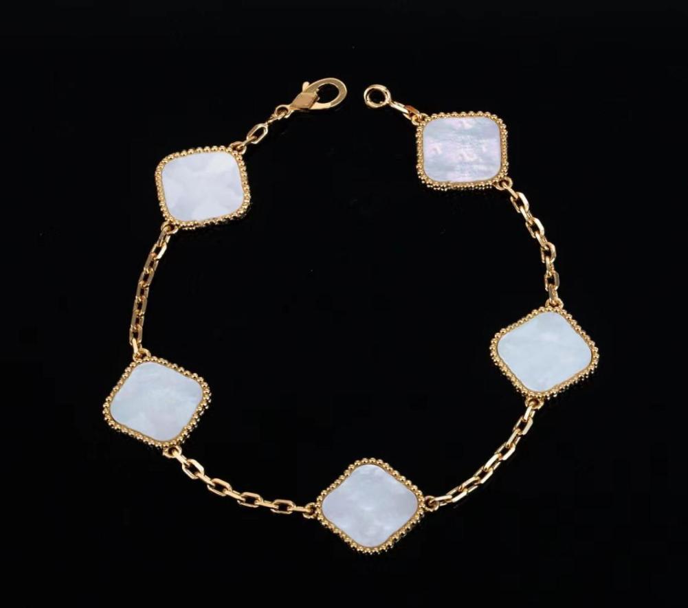

Luxury Designer Chain Bracelet Four Leaf Clover Cleef Bracelet Women039s Fashion 18K Gold Bracelets High Quality Jewelry with b9372443