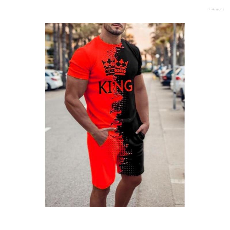 

Men's Tracksuits 2023 Summer Crown 3d Printing Men'S T-Shirt Beach Short Sleeve Shirt Casual Two Piece Set Sportswear Harajuku Clothi, Tz-king-2