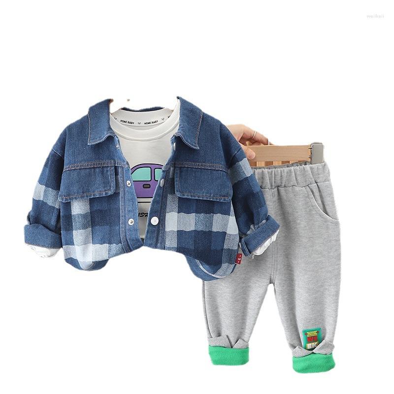 

Clothing Sets Spring Autumn Outfits Baby Girls Cute Infant Cotton Suits Hooded Zipper Jacket T Shirt Pants Boys Kids Tracksuit