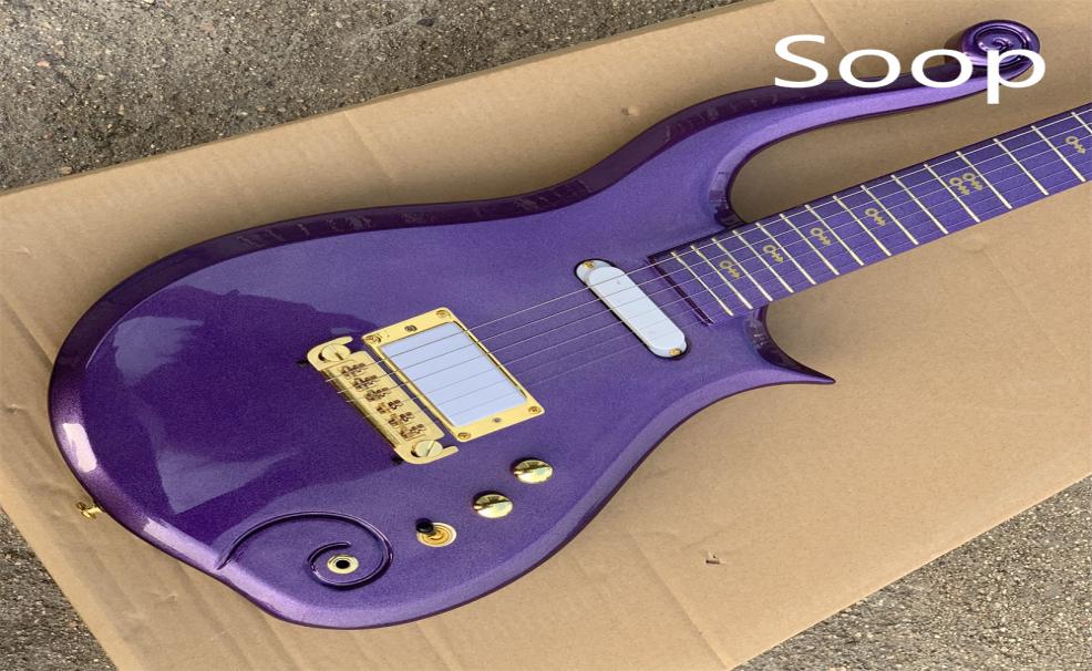 

In Stock Diamond Series Prince Cloud Purple Electric Guitar Alder Body Maple Neck Black Love Symbol Markers Wrap Arround Tailpiece1719938