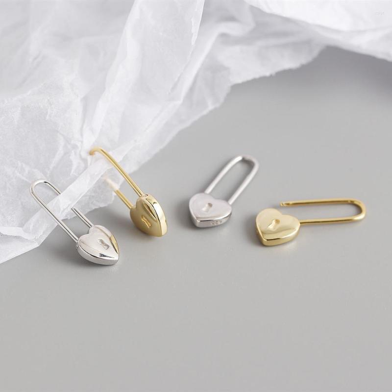 

Stud Earrings WPB 925 Sterling Silver Heart Lock Women's Metal Style Trend Jewelry Office Party Gift Banquet