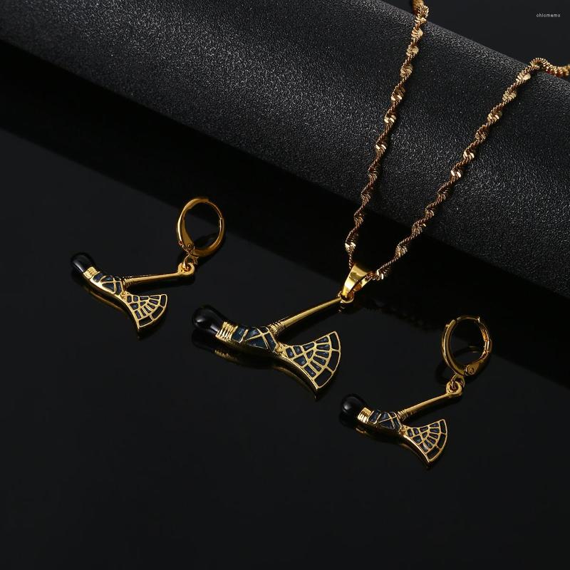 

Necklace Earrings Set Papua Guinea PNG Pendant African Bridal Wedding Jewelry, Picture shown