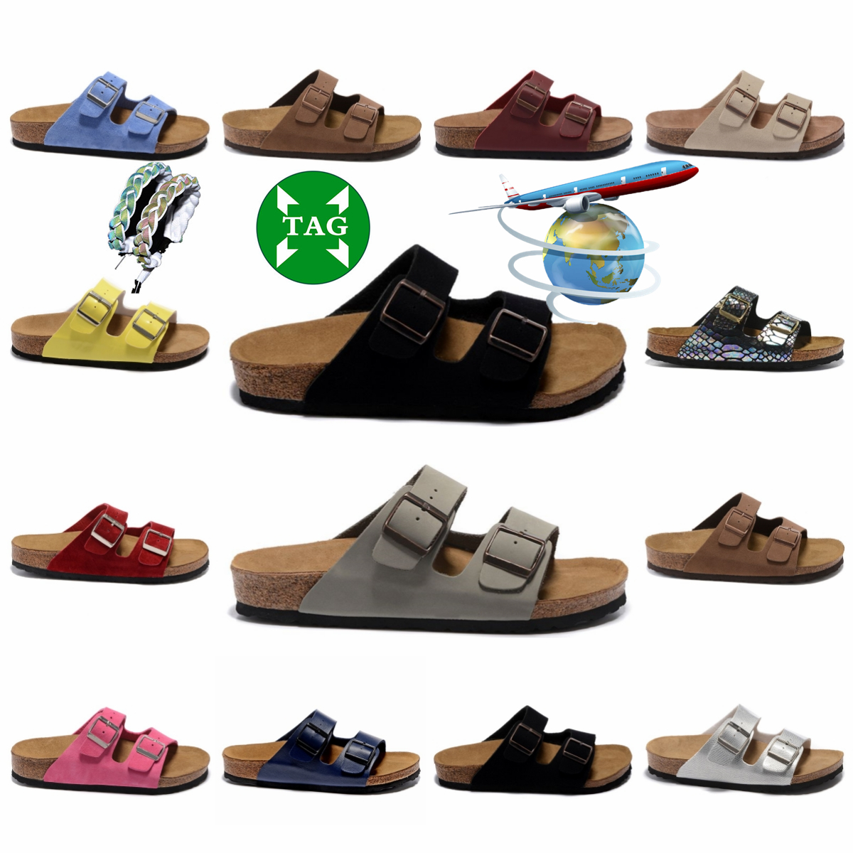 

Designer Sandals Bikens arizona Mens Women Brown Birko outdoors mens Clogs Flip Flop Slippers buckle strap flat Casual with logo size 36-45, Clear