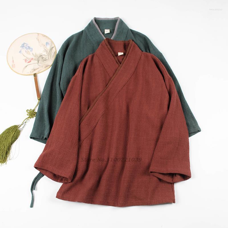 

Ethnic Clothing 2023 Traditional Chinese Vintage Hanfu Tops Women Elegant Cotton Linen Tang Suit Oriental Zen Jacket