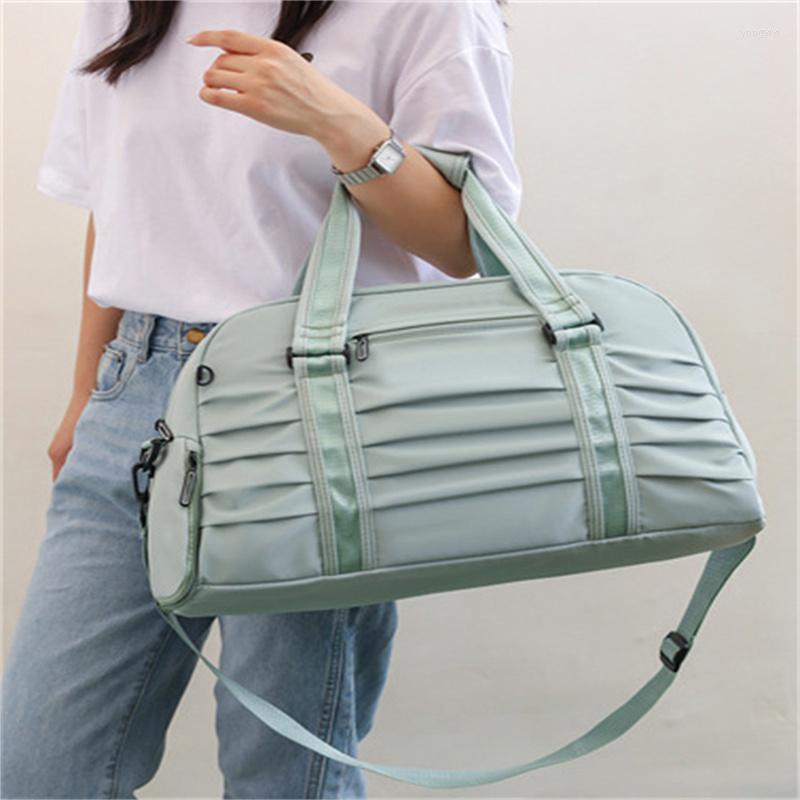 

Duffel Bags Pleated Hand Luggage Bag Large Capacity Short-distance Travel Dry And Wet Separation Gym Swimming Women's, Purple