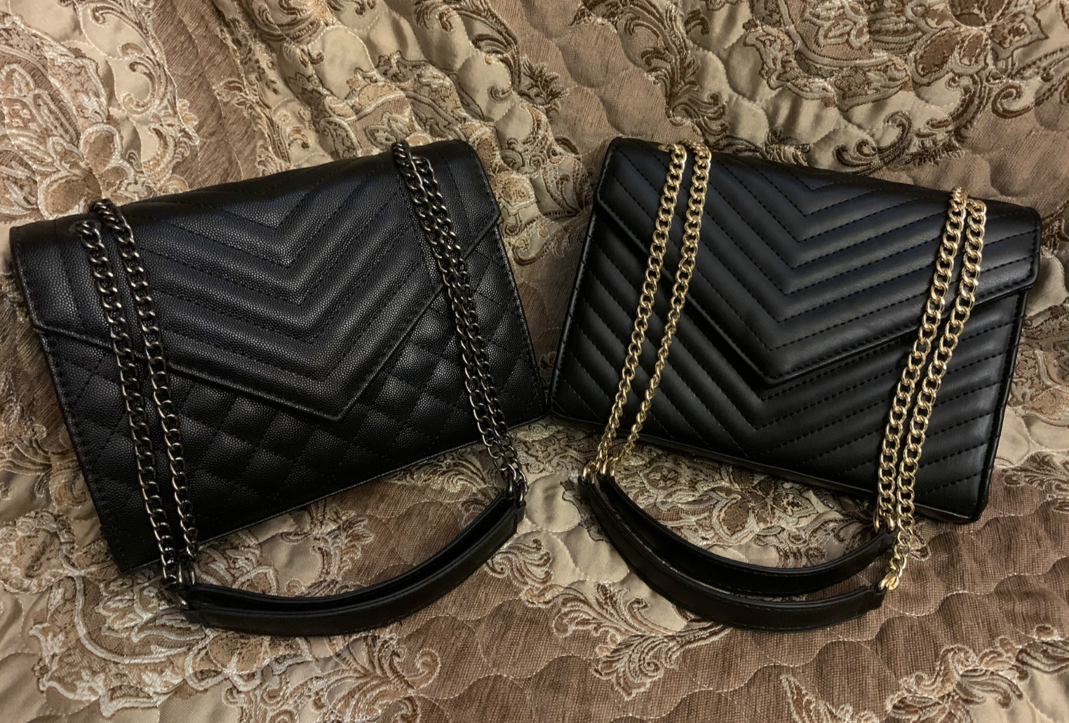 

Luxurys Designers Bags Women bag shoulder Messenger bags Classic Style Fashion Lady Totes handbags purse wallet with small wallet 2071, Black gold chain