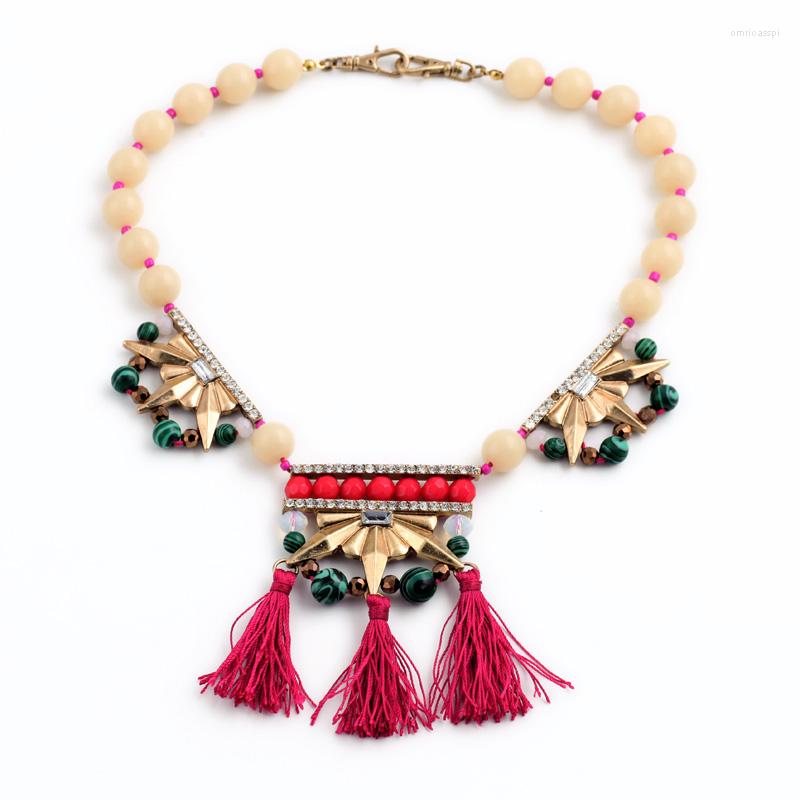 

Pendant Necklaces Lariat Arrival 2023 Women Bohemia Style Red Tassels Festive Necklace