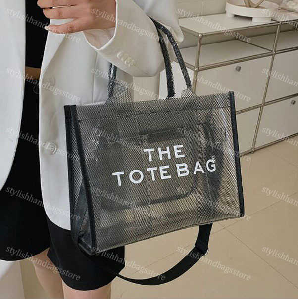 

Shopping Bags PVC Clear Large Capacity Marc Branded The Tote Designer Casual Mesh Purses Jelly Transparent Women Hand Clutch stylishhandbagsstore, 35x25x14cm