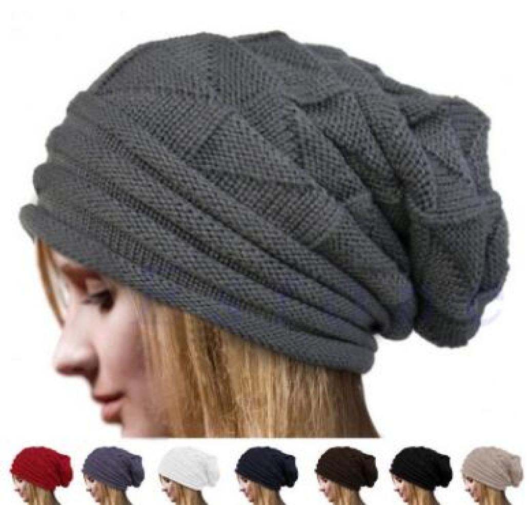

7 Colors Outdoor Beanies Fashion Unisex Winter Warm Knitted Hat Crochet Skull Beanie Hat Caps CCA72696812388, Red