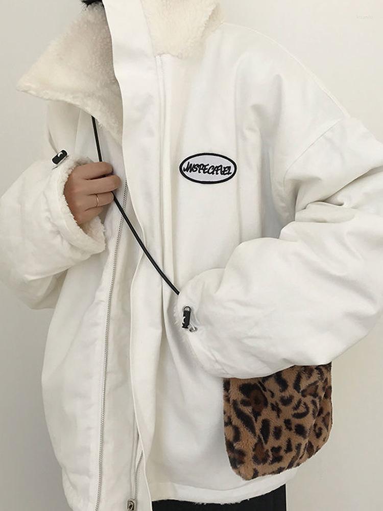 

Women' Trench Coats Winter Jacket Women Oversize Coat Ladies Both Sides Wear Warm Padded Female Fashion Zipper Cotton Clothing Chamarra, Red