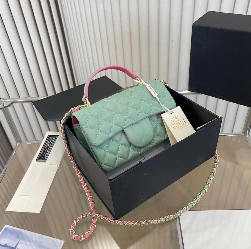 

Woman Handbag Designer Bag Leather Shoulder Bag Black Leather Crossbody Bag Small Shoulder Bag Classic French Handle Caviar Cowhide Womens Small Square Bag 20cm