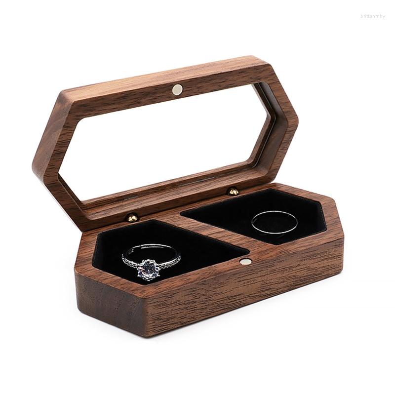 

Jewelry Pouches Vintage Mini Ring Box Wooden Earring Stud Storage Holder Organizer Display Travel For Case Gift Women Girls