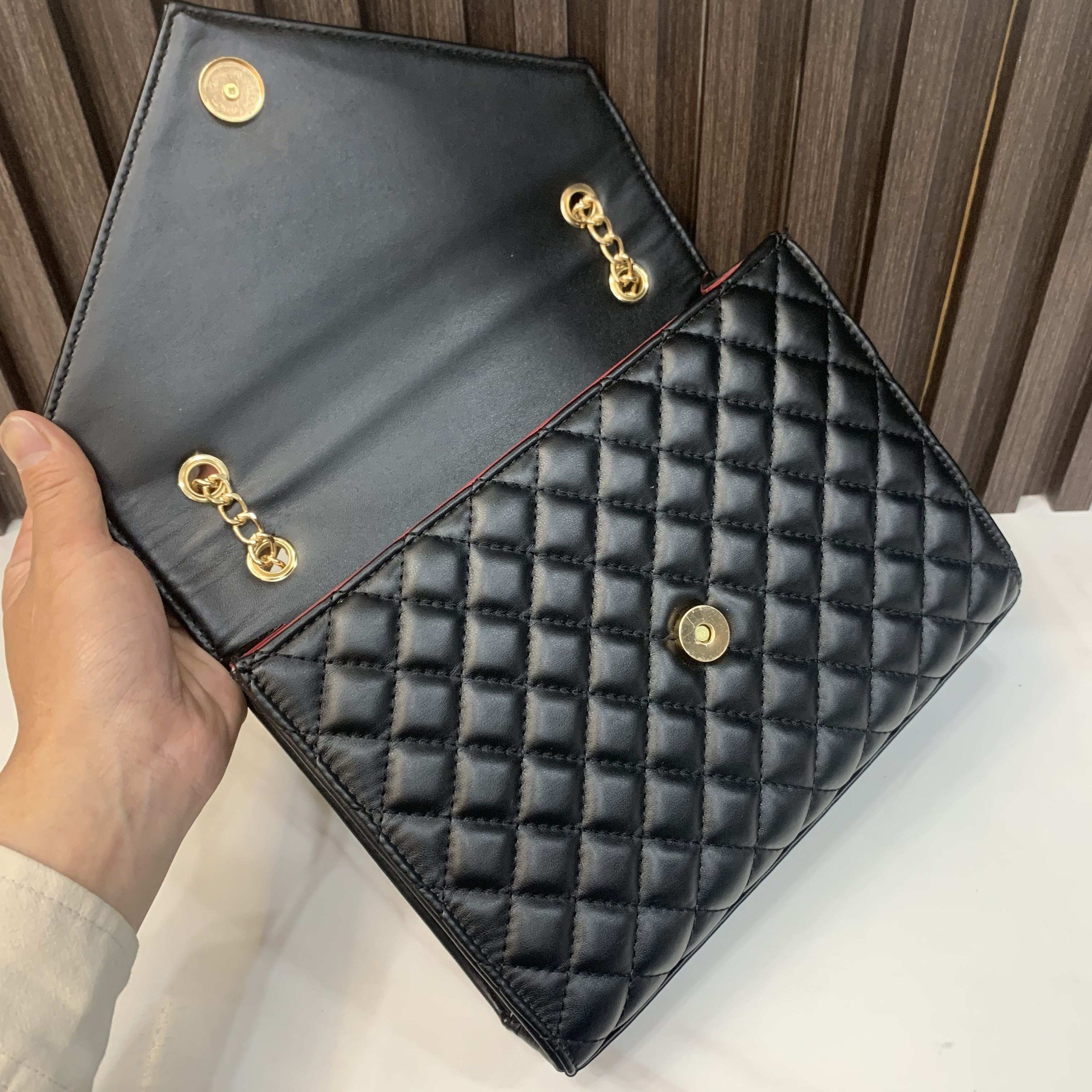 

Luxurys Designers Bags Women bag shoulder Messenger bags Classic Style Fashion Lady Totes handbags purse wallet with small wallet 2074, Black checkered gold chain