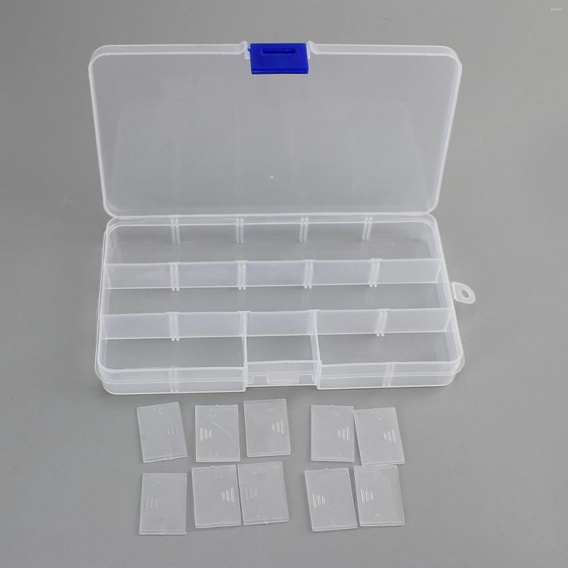 

Jewelry Pouches 15 Grid 5 Colors Plastic Adjustable Container Storage Box Compartment Beads Earring For Rectangle Case