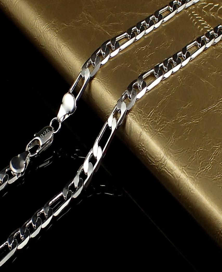 

promotion whole 2016 pericing fine 925 Sterling Silver Jewelry Men women Flat Sideways link Chain Necklace 4MM 1630quot N15176058