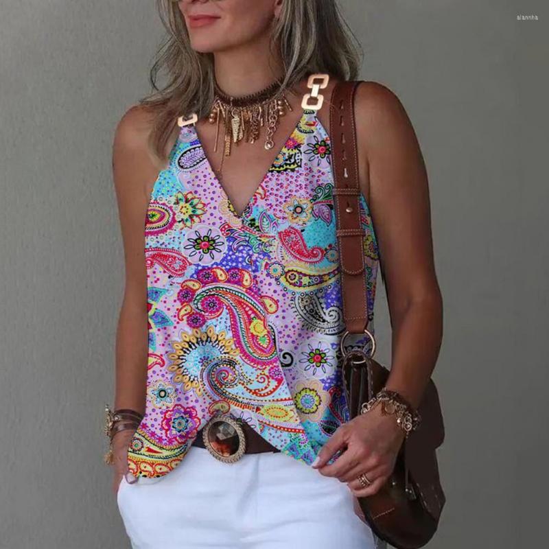 

Women's Blouses Women Summer Vest V Neck Sleeveless Loose Rich Color Butterflies Print Casual Off Shoulder Tank Top Female Clothes, Black