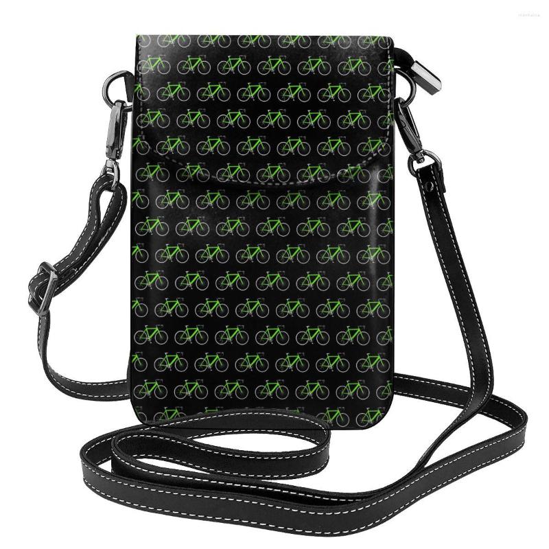 

Evening Bags Retro Bicycles Shoulder Bag Neon Green Bikes Fashion Stylish Women Leather Shopping Woman Purse