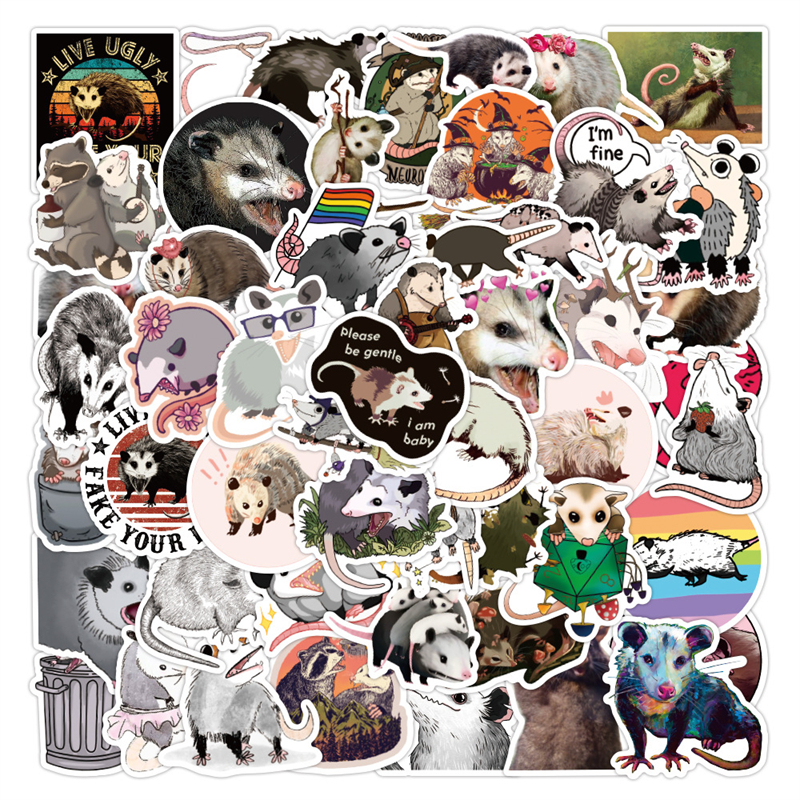 

50Pcs cartoon Didelphidae sticker cute mouse Graffiti Kids Toy Skateboard car Motorcycle Bicycle Sticker Decals Wholesale, Multi colors
