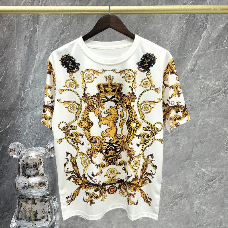 

Men's T Shirts 2023 High Quality Short Sleeve Breathable T-shirt Men's Summer Fashion Brand Black White Baroque Court Print Round Neck