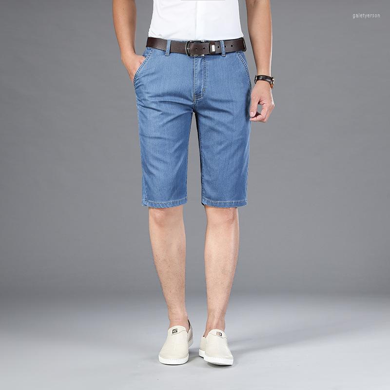 

Men's Jeans 2023 Men's Summer Quarter Straight Leg Business Stretch Casual Pants, Blue