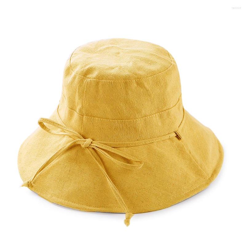 

Berets Women Summer Solid Bucket Hat Wide Brim Foldable Cotton Outdoor Sun Protective Cap, Light gray
