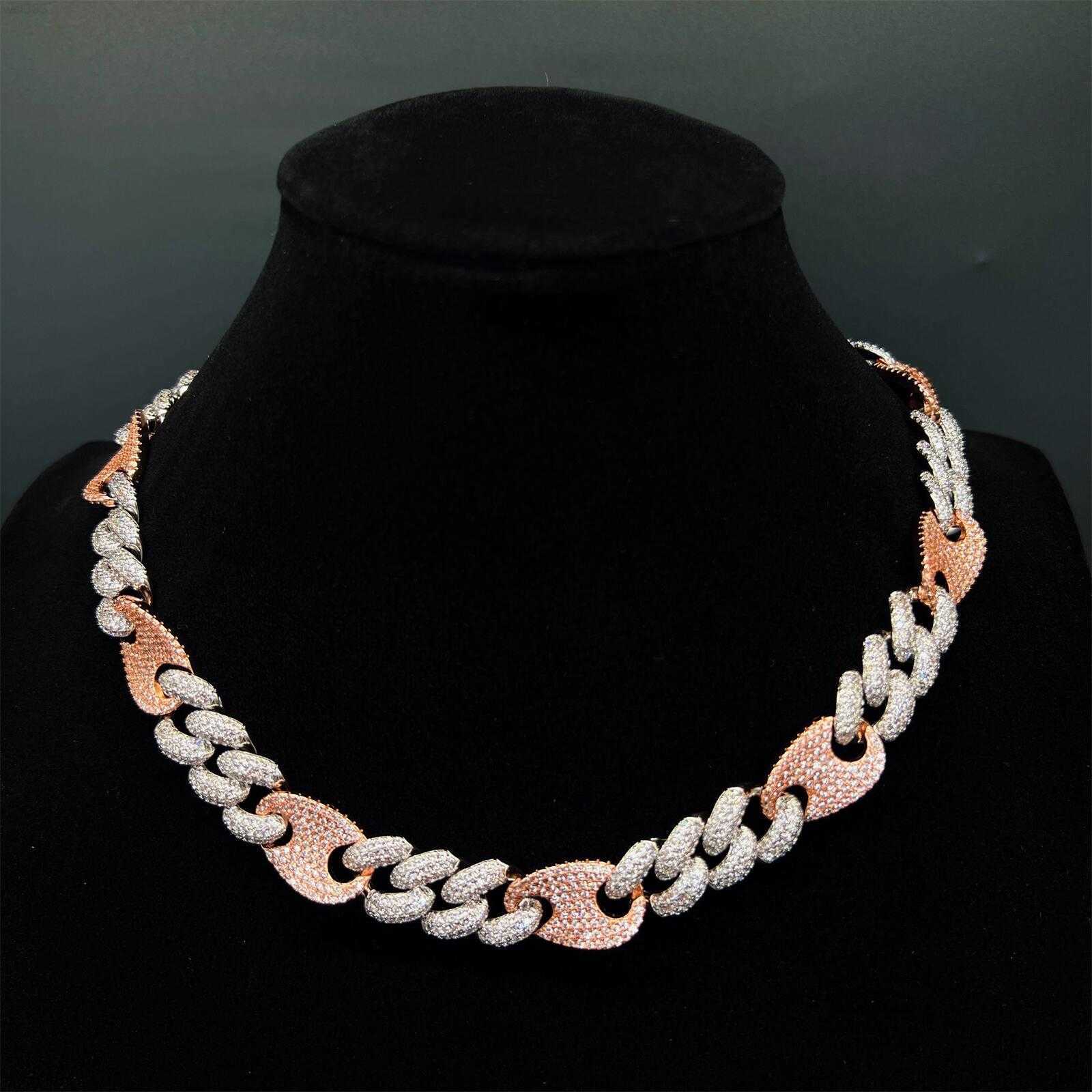 

Hip Hop 925 Sterling Silver Moissanite Jewelry Vvs Moissanite Cuban Link Chain Choker Necklaces