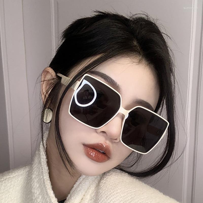 

Sunglasses Korean Version Of High-End Women's Fashion Simple Large Frame Sunscreen Retro Square Glasses