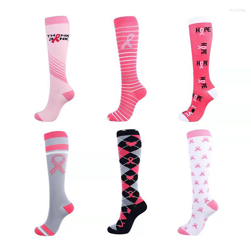 

Sports Socks Running Compression Knee High 20-30mmhg Varicose Veins Stockings Girl Series Outdoor Racing Cycling, Qys001-116