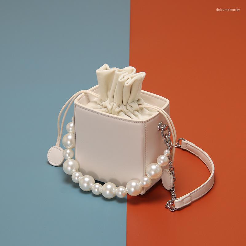 

Evening Bags Candy Color Bag Chain Pearl Small Delicate Mouth Red Box, Black