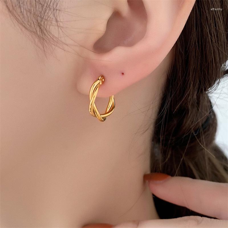 

Hoop Earrings Twisted Line Twist Joker Jewelry Women