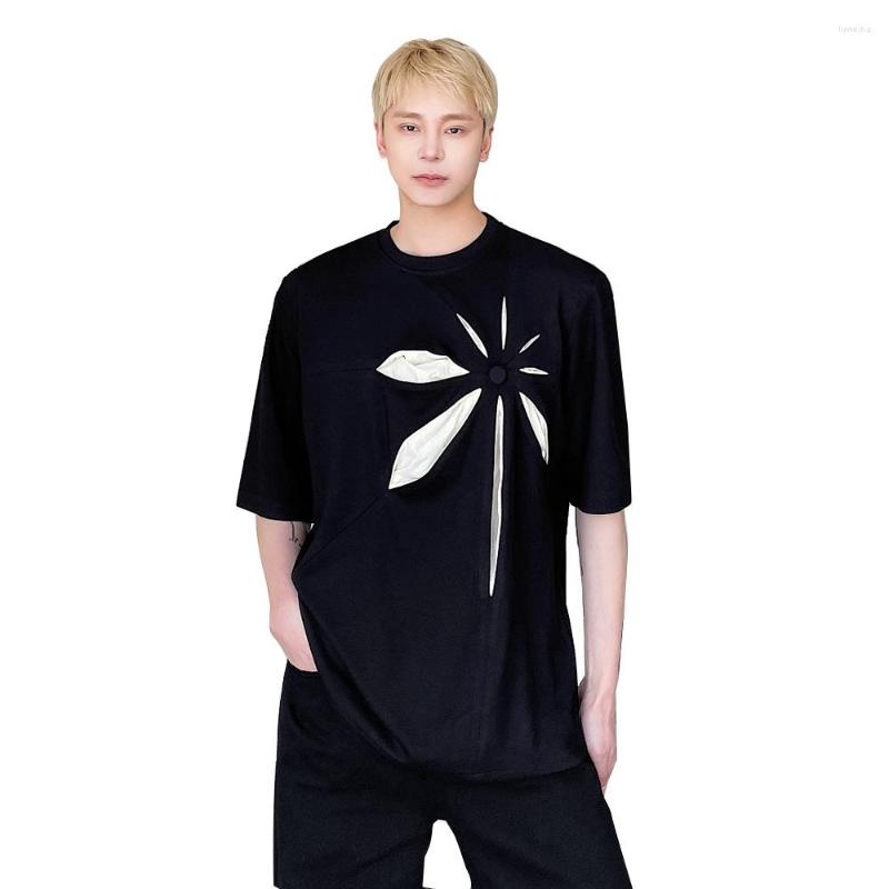 

Men's T Shirts Mens Summer 3D Flowers Short Sleeve Loose Casual T-Shirt Women Harajuku Streetwear Black Couple Tshirts, 5143