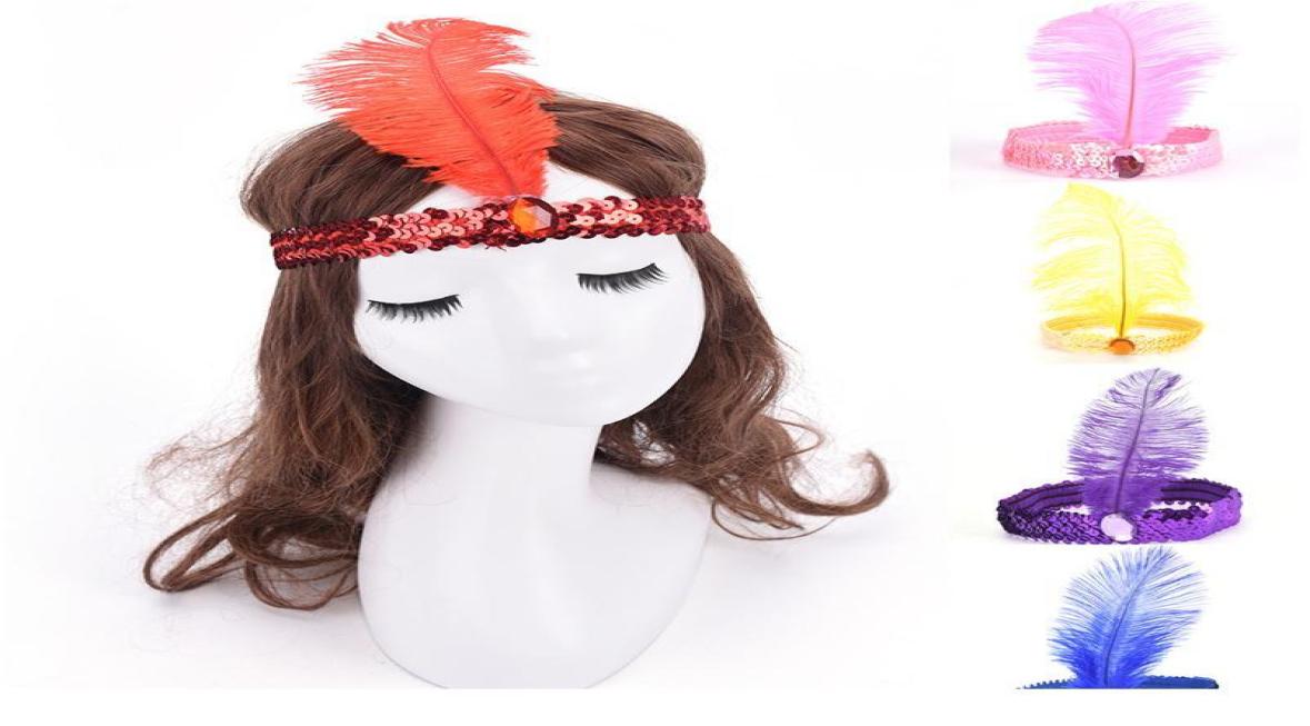 

running headband 1pcs Festival Supplies Feather Headband 23cm Funny Flapper Sequin Headpiece Costume Head Band Par qylmuv6249738