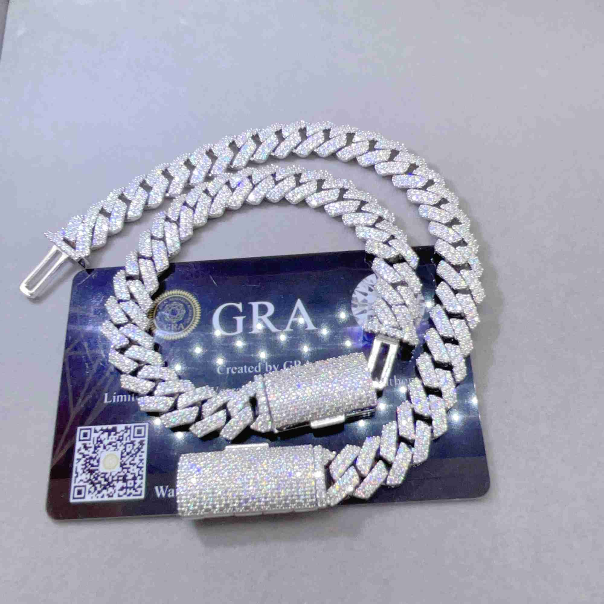 

Fine Jewelry Men Gold Sterling Silver Vvs Moissanite Miami Cuban Link Bracelet