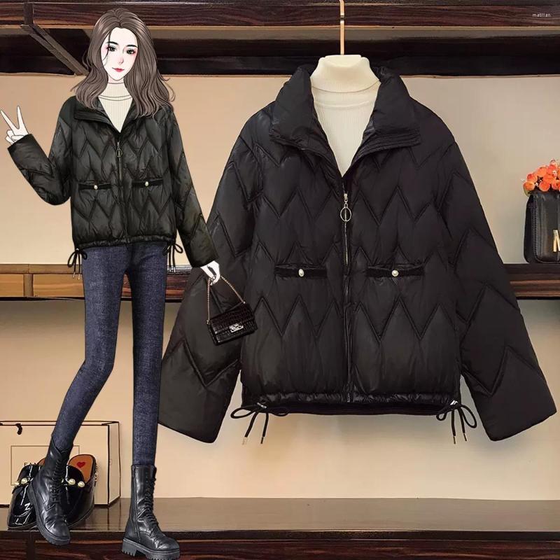 

Women's Trench Coats Cotton Jackets For Women 2023 Large-size Winter Gentle Wind Korean Down Coat Female Parkas Mujer Padded Clothes Woman, Black
