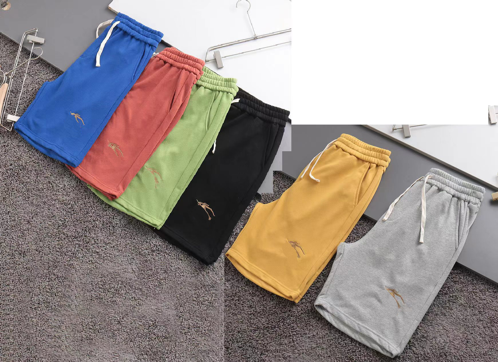 

Fashion summer explosions fashion breathable Ribbon European goods handsome relaxed leisure sports high-end shorts men. Asian size M--5XL, Lightyellow