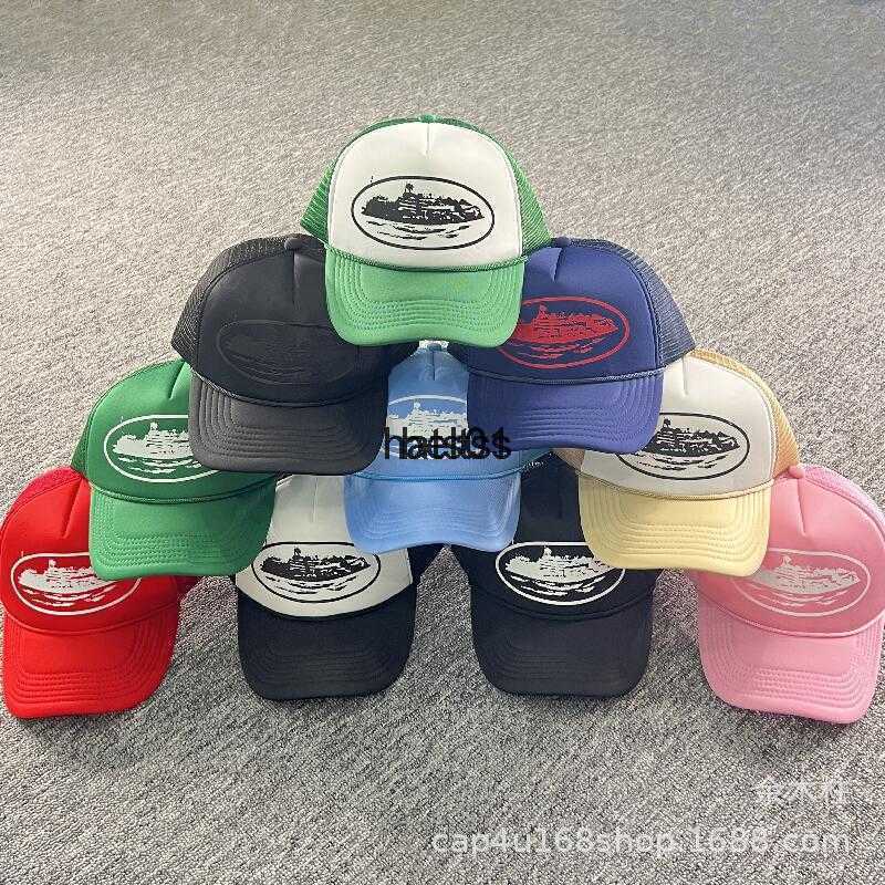 

Corteizes crtZ hat 22ss American fashion truck hat casual printed baseball cap summer men and women, Red