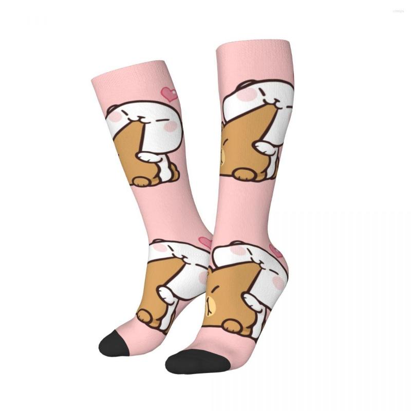 

Women Socks Custom Cute Mochi Bears Stockings 3D Print Peach And Goma Thigh High Tube, 10