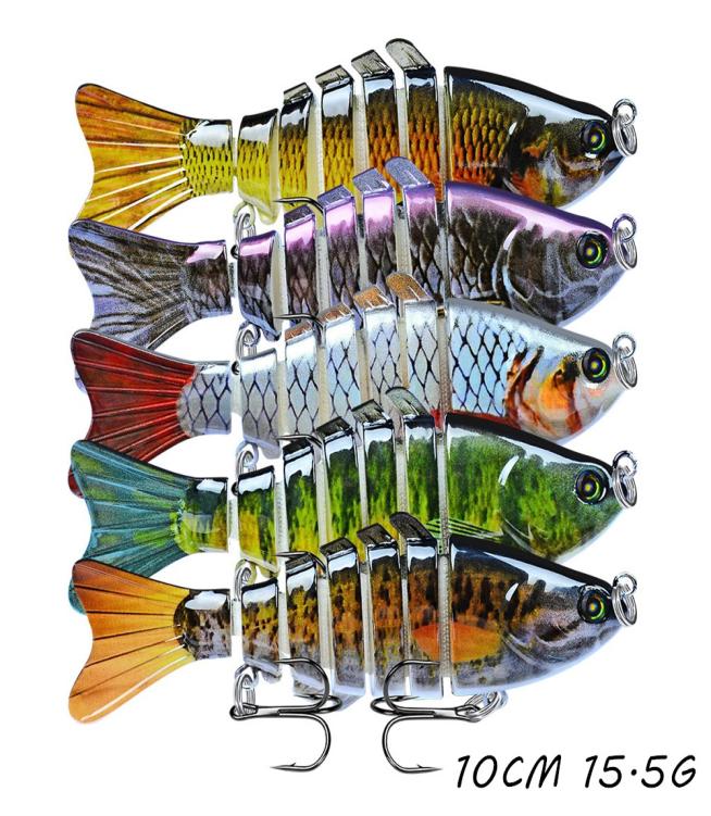 

2021 DHL 5pcslot Multisection Fish Hard Baits Lures 15 Color Mixed 10CM 155G 6 Hook Fishing Hooks Pesca Tackle Accessories W7537274