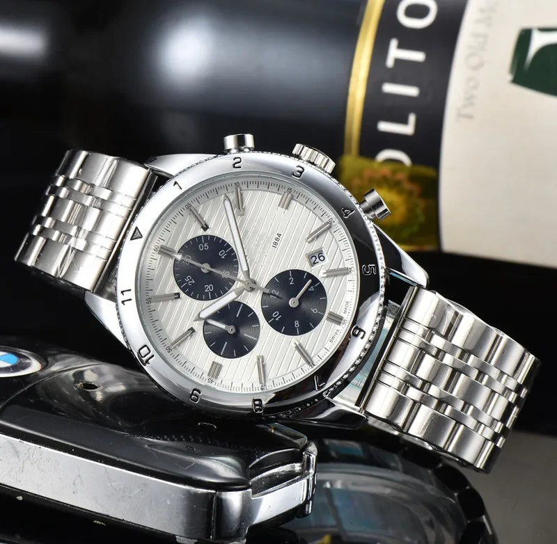 

WristWatches for Men 2023 New Mens Watches Six needles All Dial Work Quartz Watch 1884 Top Luxury Brand Chronograph Clock Steel Belt Men Fashion BREITL, Watch screwdriver