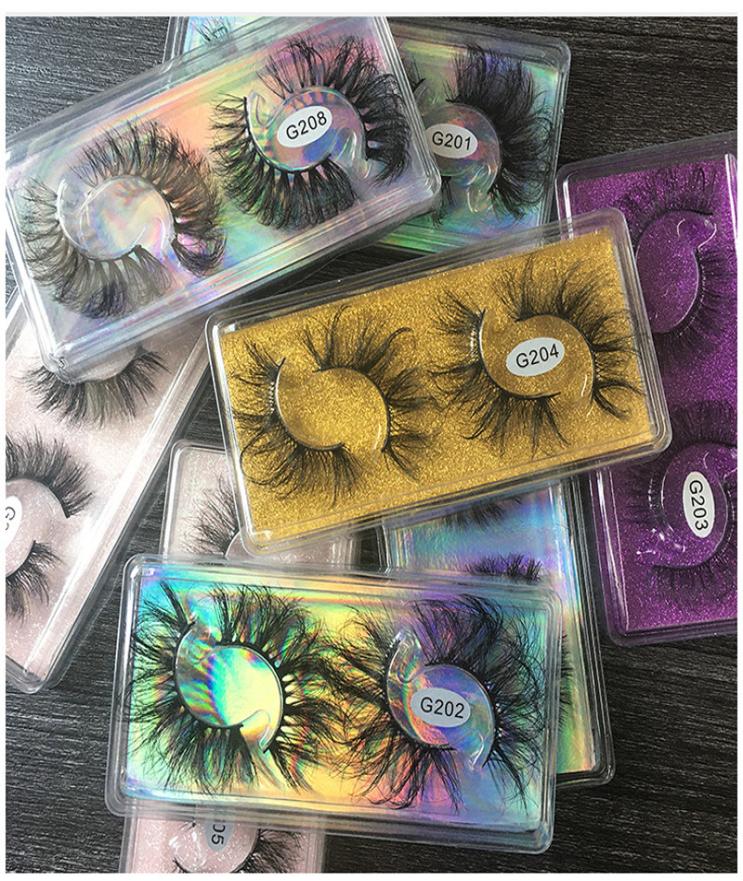 

2 Pairs Fluffy Eyelash 20mm 25mm Mink Eyelashes Lashes Bulk 3D 8D Long Curly Eyelash Extension False Eye lash7377132