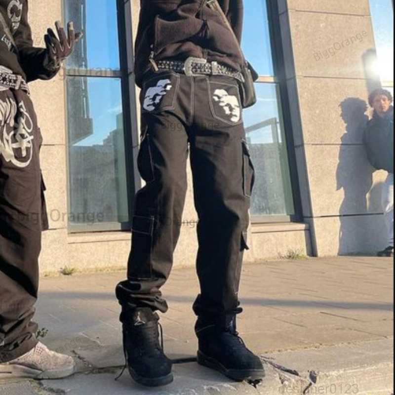 

Graphic Print Cargo Pants Men Clothing Vintage Goth Hip Hop Streetwear Mens Pants Loose Casual Sweatpants Mens Y2k Pants
