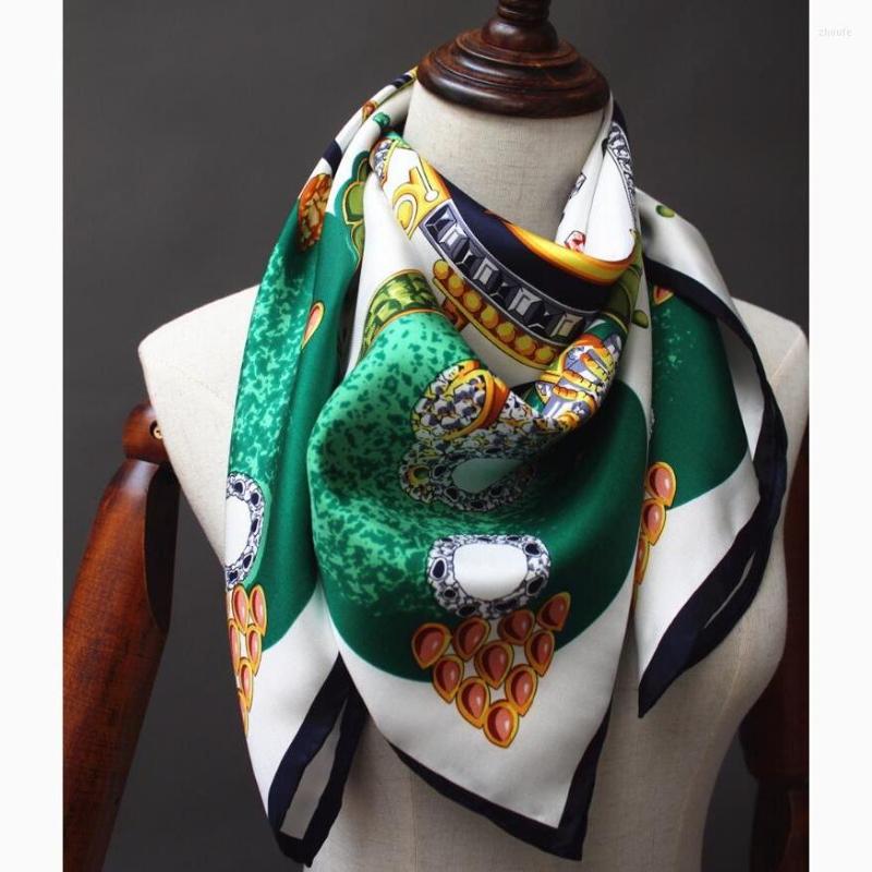 

Scarves Gemstone Print Silk Twill Scarf Hijab Shawl Fashion & Wraps For Women 35"