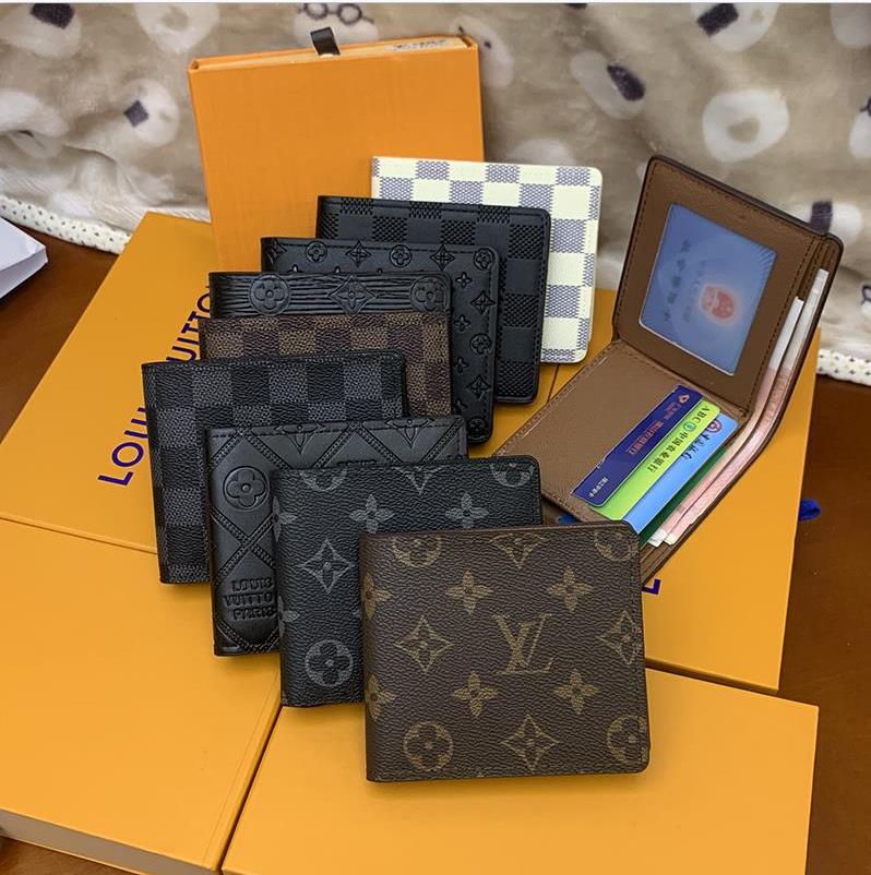 

5A Louis vuitton New Quality Designers Men louiseity Viutonity Louis LV louise wallets flower card holder France Paris plaid style purse mens Clutch wallet gucci, A+