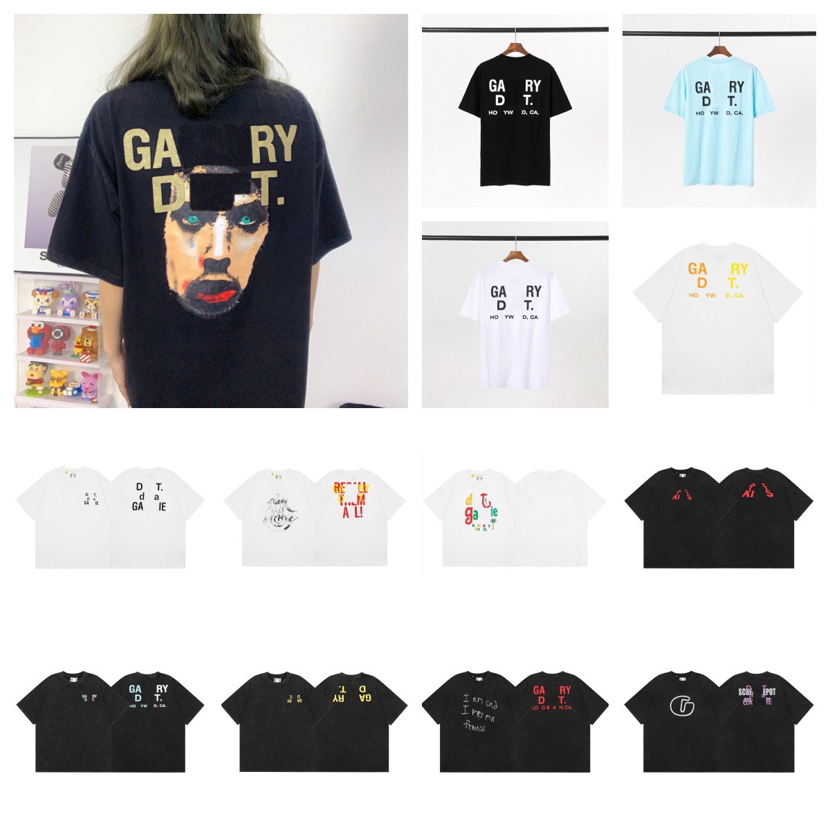 

Classic New Color Tees Galleryses Depts Mens T Shirts Womens Designer T-Shirts Luxurys Scheme French Letter Basic Slogan Round Neck Short Sleeved T-shirt Pure Cotton, 40