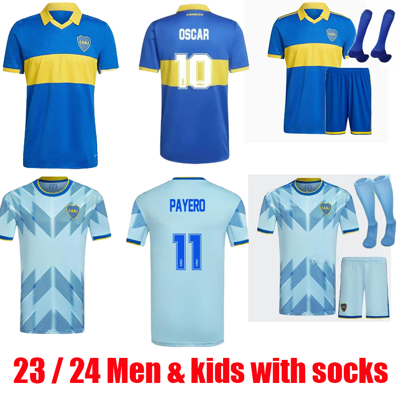 

23 24 Boca Juniors MEDINA VILLA 2023 2024 Soccer Jerseys FERNANDEZ BENEDETTO MOLINAS RAMIREZ VARELA Home Away 3rd Football Shirts Short Sleeve Uniforms men kids kit, Third