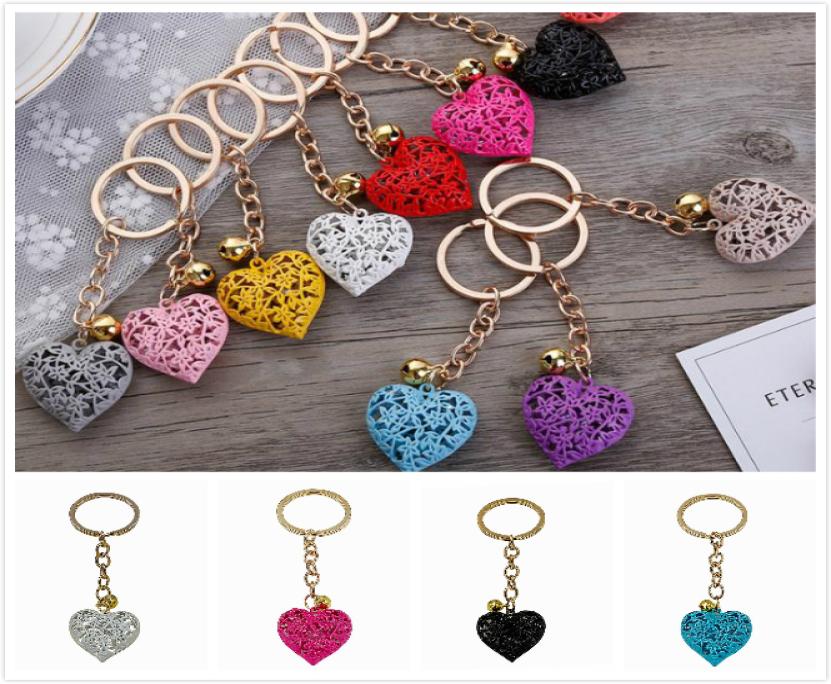 

Multicolor Fashion Hollow Heart Keychains Cute Purse Bag Pendant Car Keyring Chain Ornaments Gift Key chains4534051